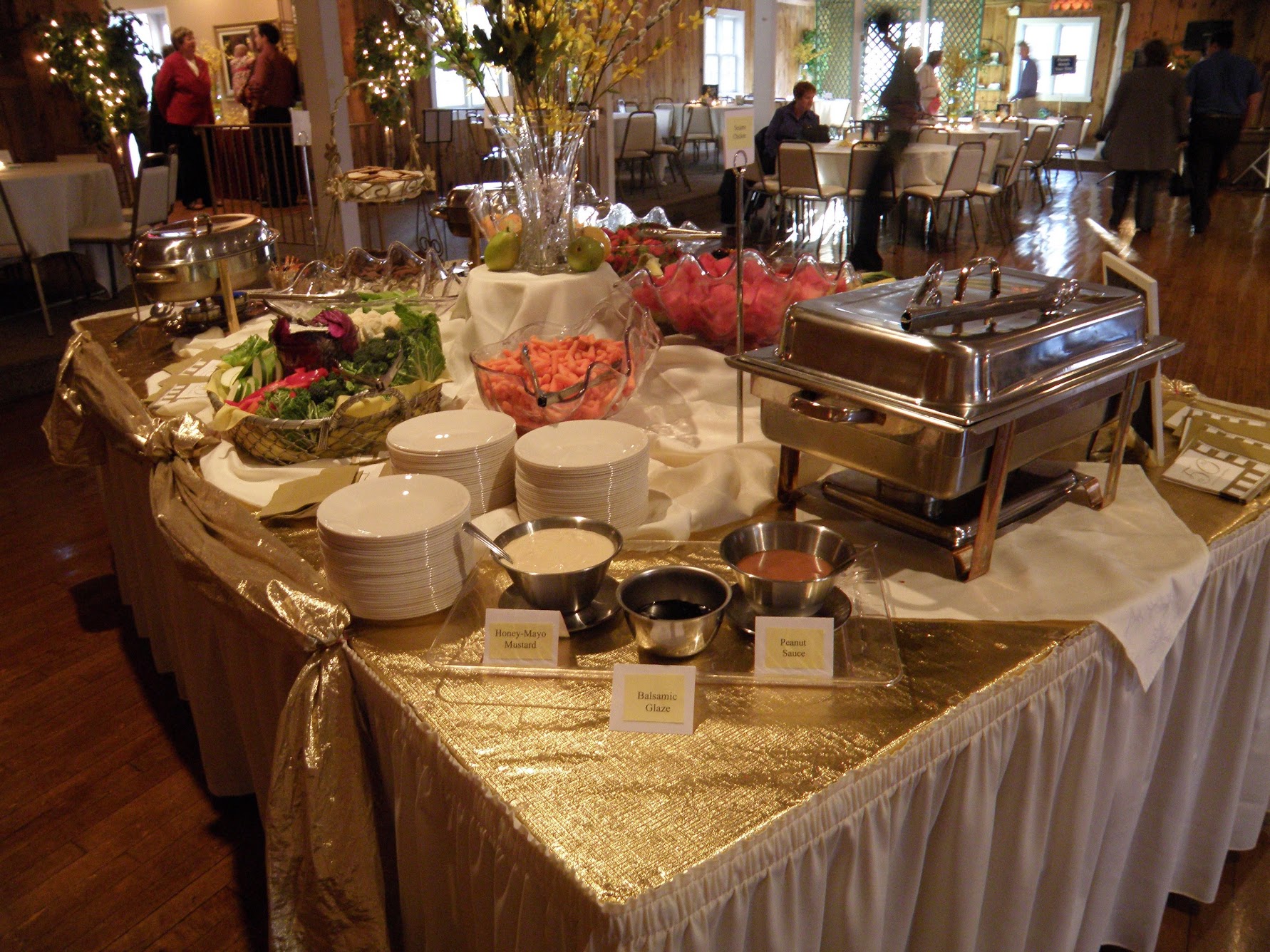 Catered food at wedding reception